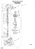 GEARCASE Diagram and Parts List for LST6132DQ0  Whirlpool Washer