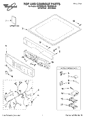 TOP AND CONSOLE, LITERATURE Diagram and Parts List for GEW9200LW0  Whirlpool Dryer