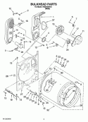 BULKHEAD PARTS Diagram and Parts List for RGD4400VQ1  Roper Dryer