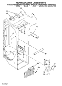 REFRIGERATOR LINER PARTS Diagram and Parts List for KSRG22FTSS02  KitchenAid Refrigerator