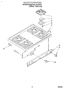 COOKTOP Diagram and Parts List for FGP357YW2  Whirlpool Range