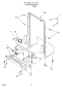 FRAME Diagram and Parts List for DU018DWJX0  Whirlpool Dishwasher