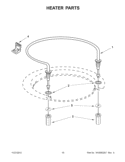 HEATER PARTS Diagram and Parts List for WDF530PAYB4  Whirlpool Dishwasher