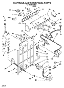 CONTROLS AND REAR PANEL PARTS Diagram and Parts List for IP42000  Inglis Washer