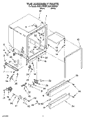 TUB ASSEMBLY Diagram and Parts List for DU911PWKB0  Whirlpool Dishwasher