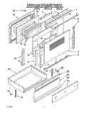 DOOR AND DRAWER Diagram and Parts List for KERH507YWH0  KitchenAid Range