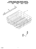 UPPER RACK AND TRACK PARTS Diagram and Parts List for DU1050XTPT0  Whirlpool Dishwasher