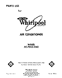 COVER Diagram and Parts List for ACP062XM0  Whirlpool Air Conditioner