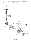 BRAKE, CLUTCH, GEARCASE, MOTOR AND PUMP Diagram and Parts List for LA5300XPW5  Whirlpool Washer