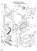 CABINET Diagram and Parts List for LGT6638DZ1  Whirlpool Dryer
