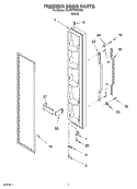 FREEZER DOOR Diagram and Parts List for 3KART700GW03  Whirlpool Refrigerator