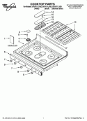 COOKTOP PARTS Diagram and Parts List for GFG471LVB0  Whirlpool Range