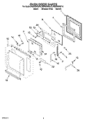 OVEN DOOR PARTS Diagram and Parts List for RBD306PDB15  Whirlpool Wall Oven