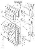 DOOR Diagram and Parts List for 3XARG468GF00  Whirlpool Refrigerator