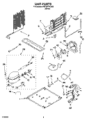 UNIT PARTS Diagram and Parts List for 5VET3DTKLQ02  Whirlpool Refrigerator