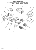 AIR FLOW PARTS Diagram and Parts List for MH9181XMQ0  Whirlpool Microwave