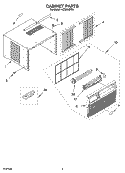 CABINET PARTS Diagram and Parts List for ACQ068PR0  Whirlpool Air Conditioner