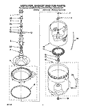 AGITATOR, BASKET AND TUB Diagram and Parts List for LSC9355AW0  Whirlpool Washer