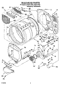 BULKHEAD PARTS Diagram and Parts List for LGQ8611PG2  Whirlpool Dryer