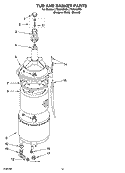 TUB AND BASKET PARTS Diagram and Parts List for LTG5243DT5  Whirlpool Washer Dryer Combo