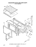 MICROWAVE DOOR AND LATCH , LIT/OPTIONAL Diagram and Parts List for RM988PXVF3  Whirlpool Microwave Oven Combo