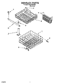 DISHRACK PARTS, OPTIONAL PARTS (NOT INCLUDED) Diagram and Parts List for DU840SWPS0  Whirlpool Dishwasher