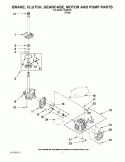 BRAKE, CLUTCH, GEARCASE, MOTOR AND PUMP PARTS Diagram and Parts List for IV4800X0  Inglis Washer