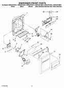 DISPENSER FRONT PARTS Diagram and Parts List for KSRK25FVMS01  KitchenAid Refrigerator