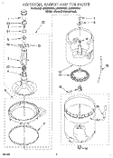 AGITATOR, BASKET AND TUB Diagram and Parts List for LSC8244BW1  Whirlpool Washer