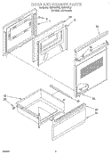 DOOR AND DRAWER Diagram and Parts List for FES340YW2  Roper Range