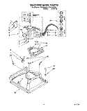 MACHINE BASE Diagram and Parts List for LTG6234AN3  Whirlpool Washer Dryer Combo