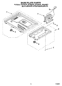 BASE PLATE PARTS Diagram and Parts List for GT4185SKT1  Whirlpool Microwave