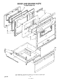 DOOR AND DRAWER Diagram and Parts List for RE960PXPW1  Whirlpool Range
