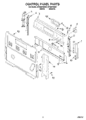 CONTROL PANEL Diagram and Parts List for RF350PXHN0  Whirlpool Range