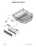 LOWER RACK PARTS Diagram and Parts List for 7WDF530PAYM5  Whirlpool Dishwasher
