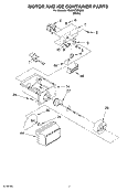 MOTOR AND ICE CONTAINER PARTS Diagram and Parts List for RS25AFXMQ00  Roper Refrigerator