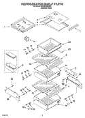 REFRIGERATOR SHELF PARTS Diagram and Parts List for KSSC48QKS02  KitchenAid Refrigerator