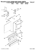 DOOR AND PANEL PARTS Diagram and Parts List for KUDP02FRWH1  KitchenAid Dishwasher