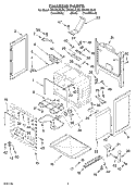 CHASSIS PARTS Diagram and Parts List for GR460LXLB0  Whirlpool Range