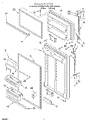 DOOR Diagram and Parts List for ET20PMXDN03  Whirlpool Refrigerator