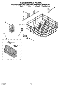 LOWER RACK PARTS Diagram and Parts List for KUDP01DLBL2  KitchenAid Dishwasher