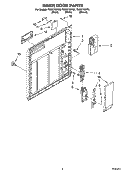 INNER DOOR PARTS Diagram and Parts List for TUD6710PB0  Estate Dishwasher