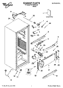 CABINET PARTS Diagram and Parts List for EL1WSRXLQ0  Whirlpool Refrigerator