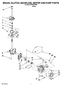 BRAKE, CLUTCH, GEARCASE, MOTOR AND PUMP PARTS Diagram and Parts List for ETW4400VQ0  Estate Washer