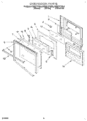OVEN DOOR Diagram and Parts List for KEBS177YWH4  KitchenAid Wall Oven