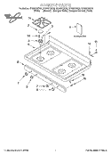 COOKTOP, LITERATURE Diagram and Parts List for SF385PEGQ4  Whirlpool Range