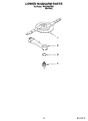 LOWER WASHARM PARTS Diagram and Parts List for 7GU3200XTSS0  Whirlpool Dishwasher