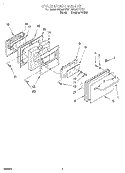 OVEN DOOR Diagram and Parts List for RS386PXEB1  Whirlpool Range