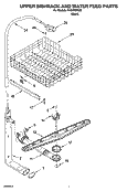 UPPER DISHRACK AND WATER FEED PARTS Diagram and Parts List for TUD6750RD0  Estate Dishwasher