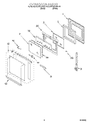 OVEN DOOR Diagram and Parts List for KEBS147DBL10  KitchenAid Wall Oven